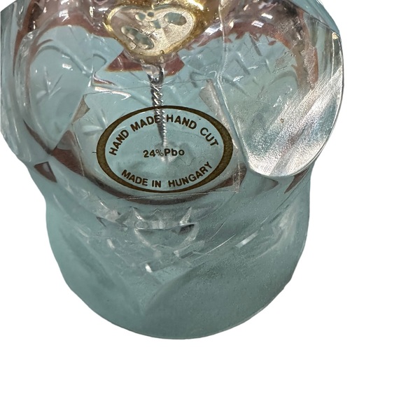 Vintage Handcut Full Lead Crystal Bell 24% PBO Starbursts Made in Hungary - Picture 8 of 9